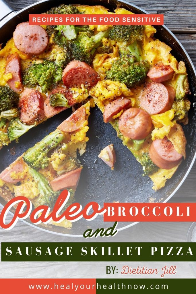 Paleo Broccoli and Sausage Skillet Pizza