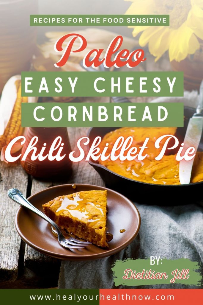 Paleo Easy Cheesy Cornbread Chili Skillet Pie